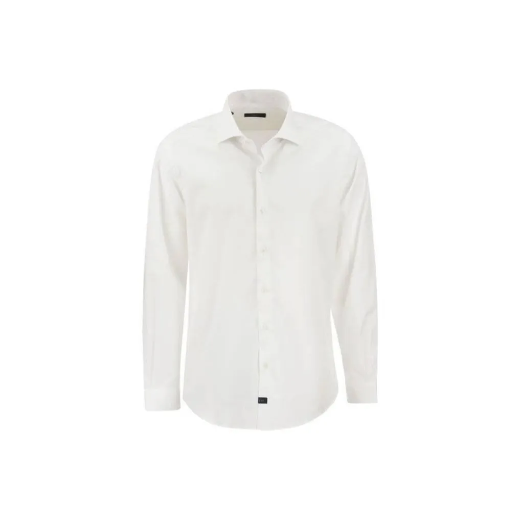 FAY Logo patch Detail Linen Shirt