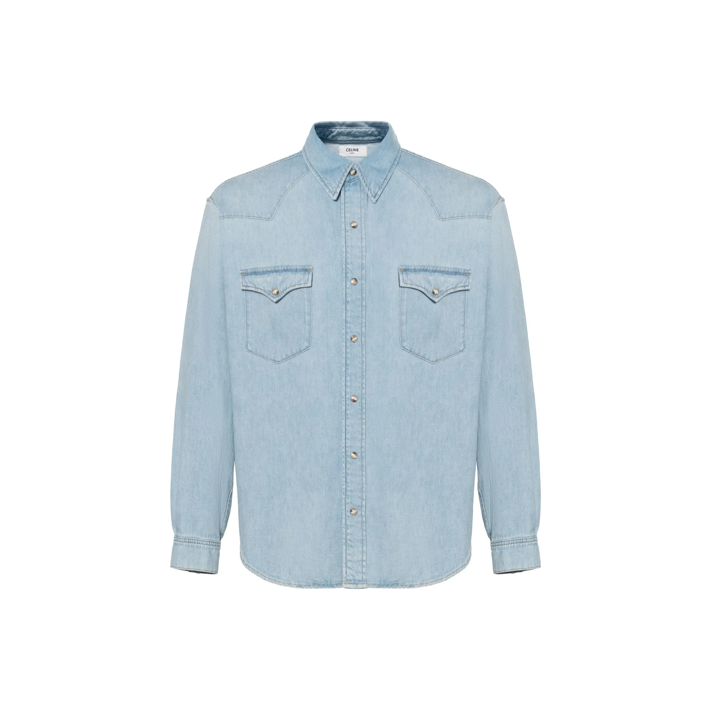 CELINE Buttoned Denim Long Sleeved Shirt