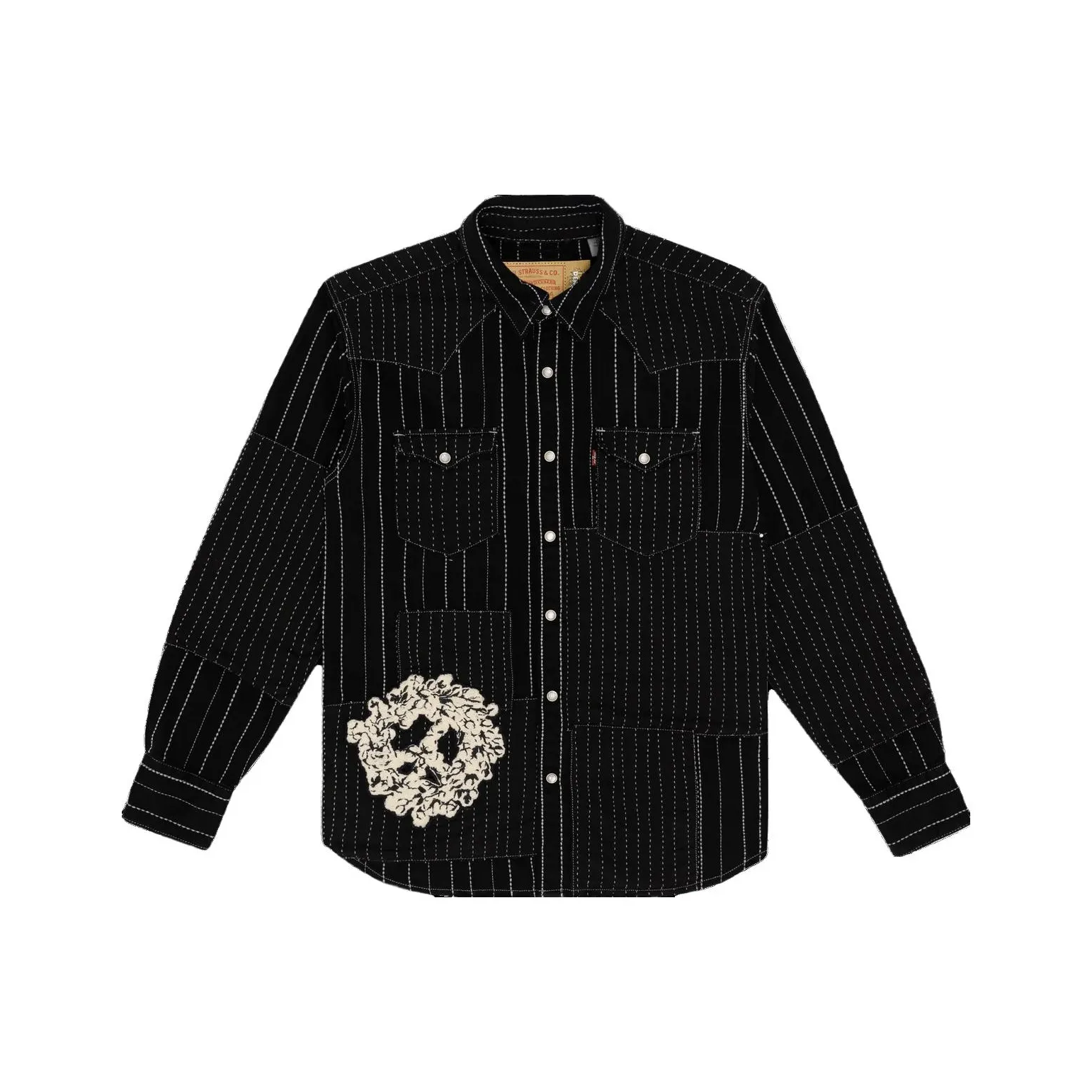 Denim Tears Peace Patchwork Western Button Up