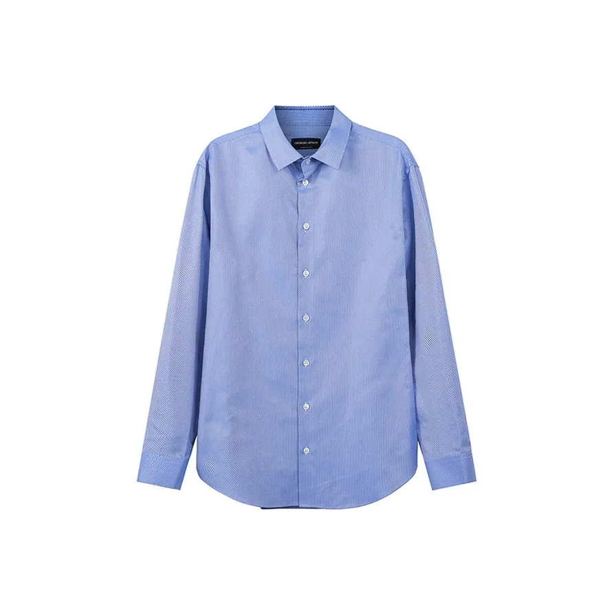 GIORGIO ARMANI Blue Men's Shirts GIORGIO ARMANI Синие Мужские Рубашки