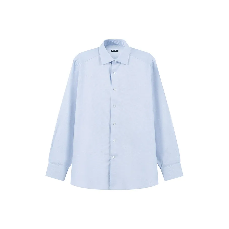 Ermenegildo Zegna Blue Men's Shirts Эргенжильдо Зегна Синий Мужские Рубашки