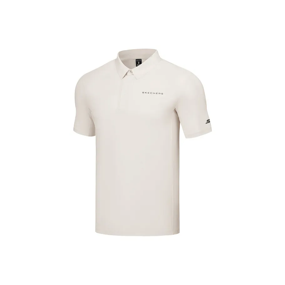 Skechers Comfort Sports Series Поло Мужское Белое Песочное