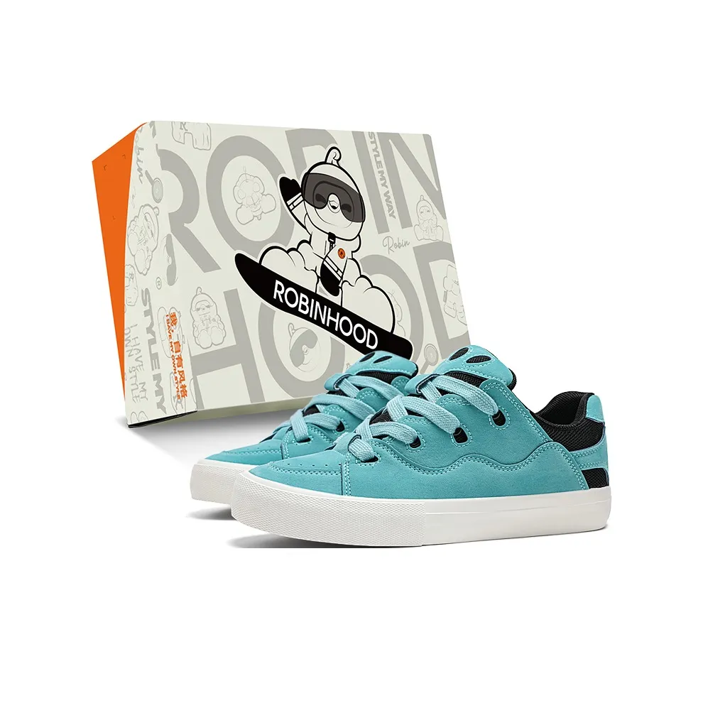ROBINHOOD Anti Slip Wear Resistant Lightweight Breathable Low Top Skateboard Shoes Unisex Box