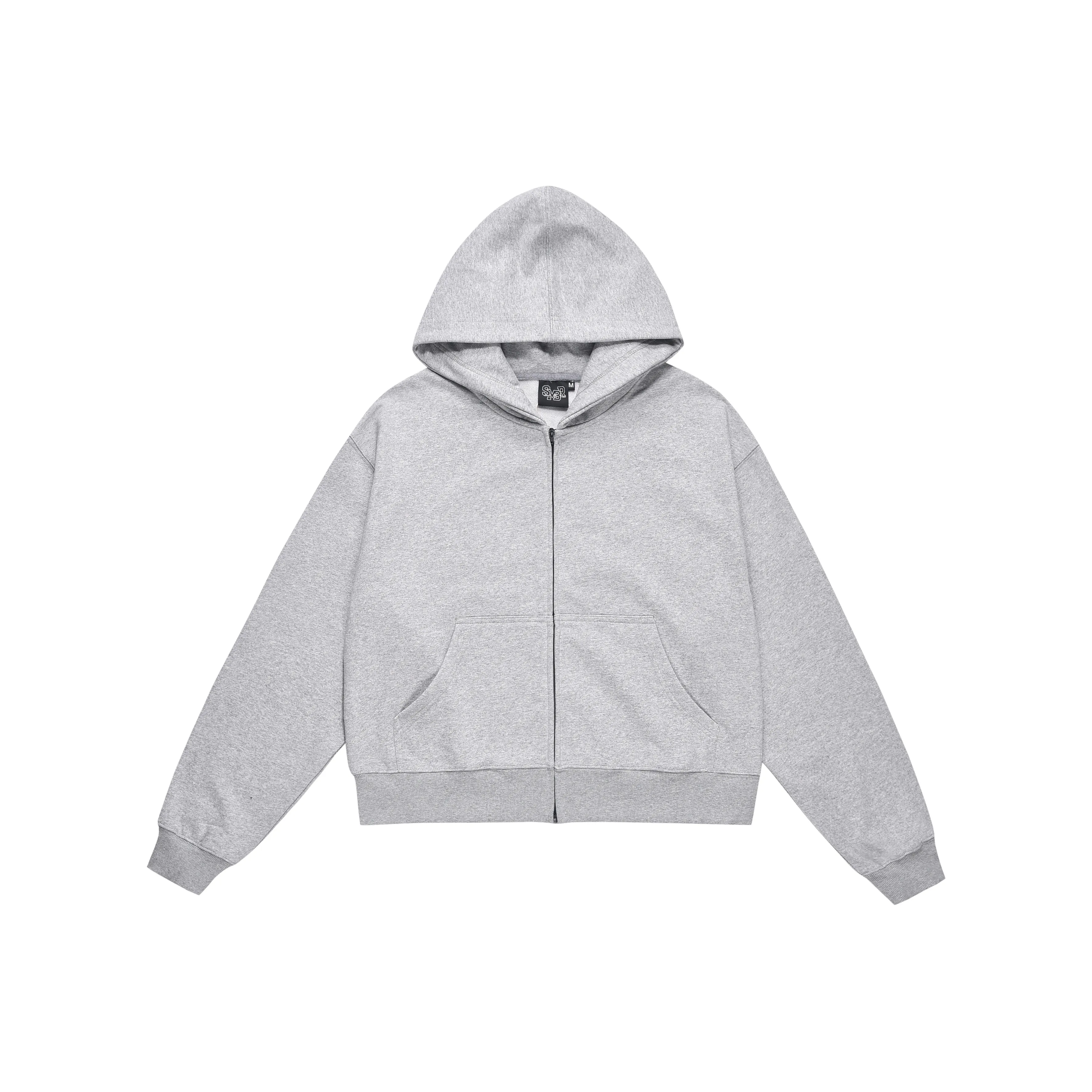 MAD WITCH Серый худи Vintage Casual Boxy Cropped Loose Fit Coat Unisex