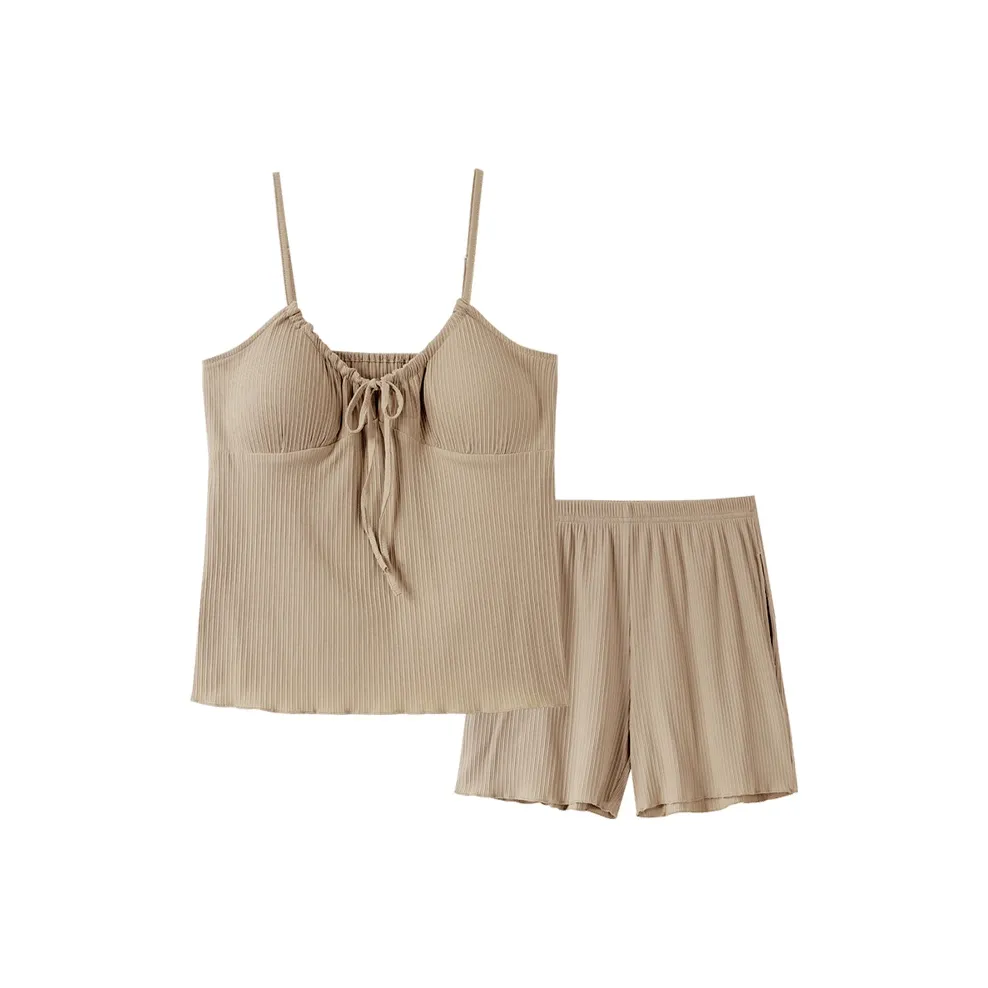 FENTENGCARE Pajama Set Women's Khaki
