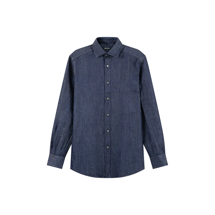 Zegna SS24 Shirt Men's Denim Blue