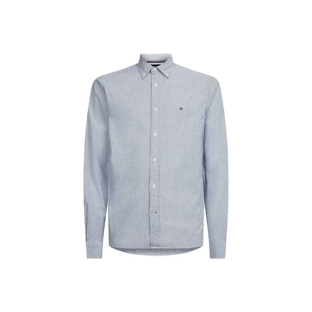 Tommy Hilfiger Shirts Men Gray Green White Stripes