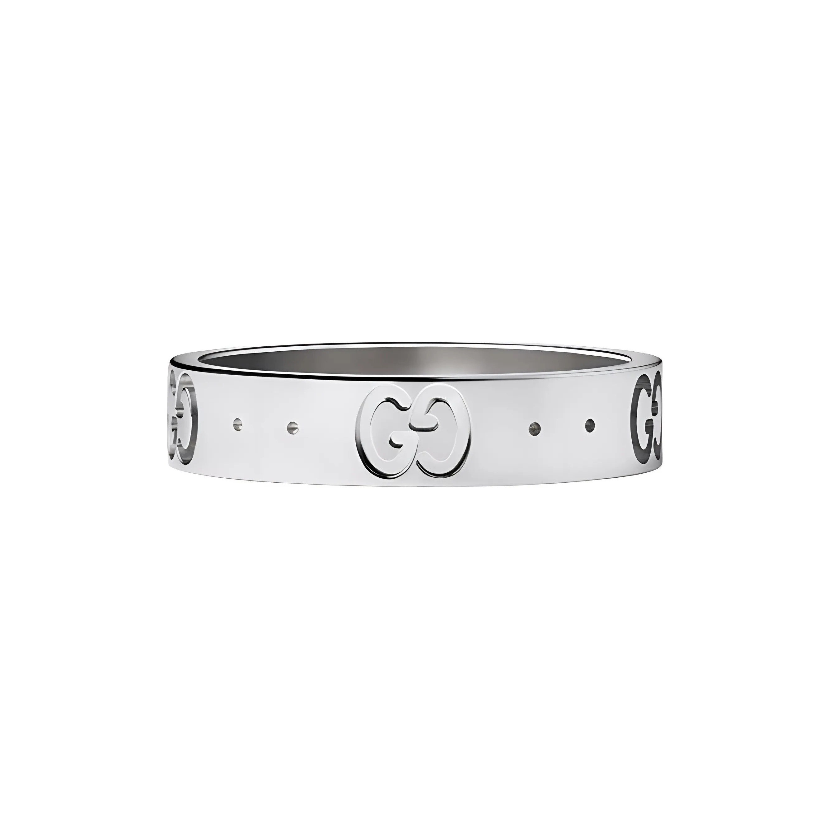GUCCI 18kt White Gold Icon Band