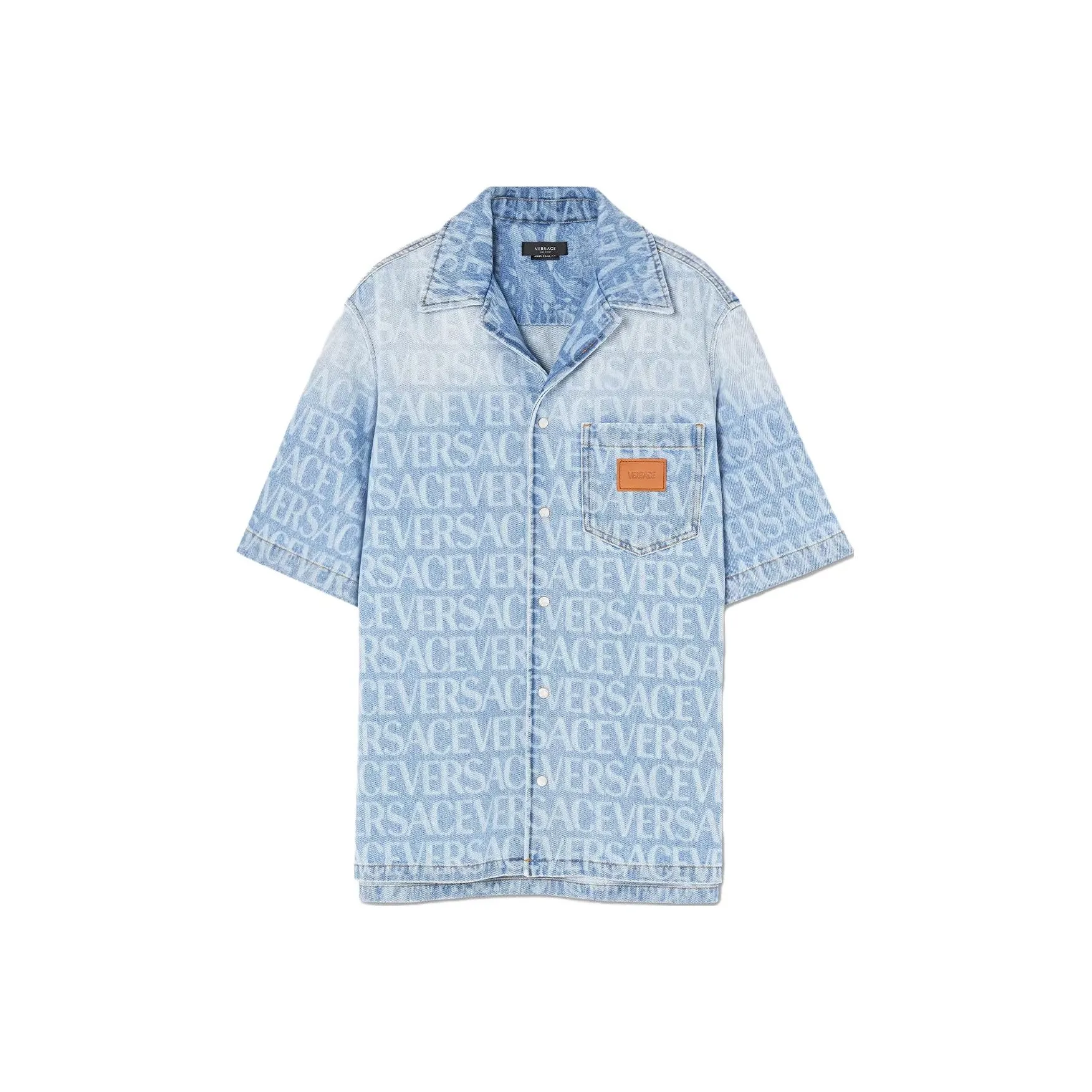 VERSACE Short Sleeved Denim Shirt