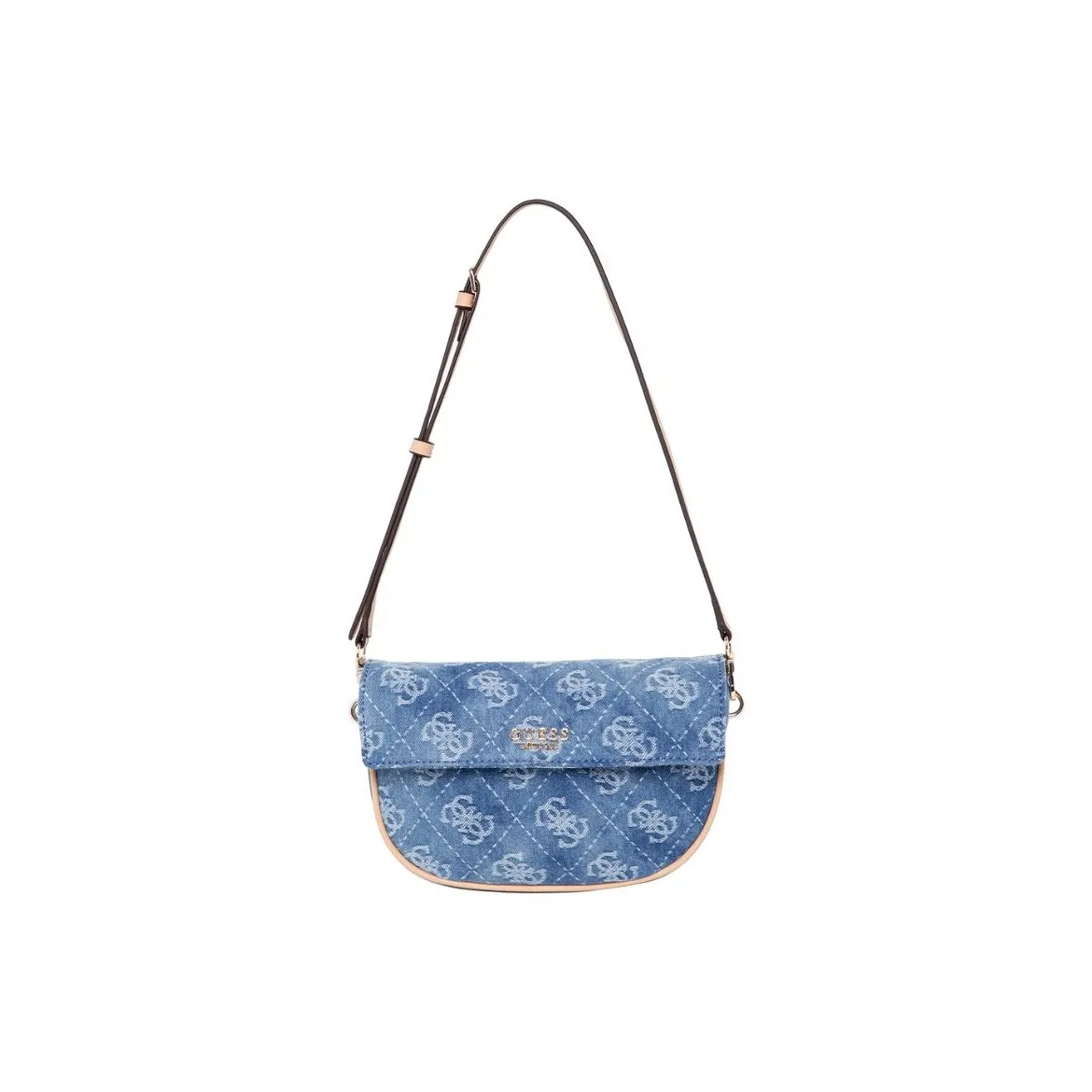 GUESS Сумка через плечо из ткани и искусственной кожи среднего размера женская джинсово-синяя