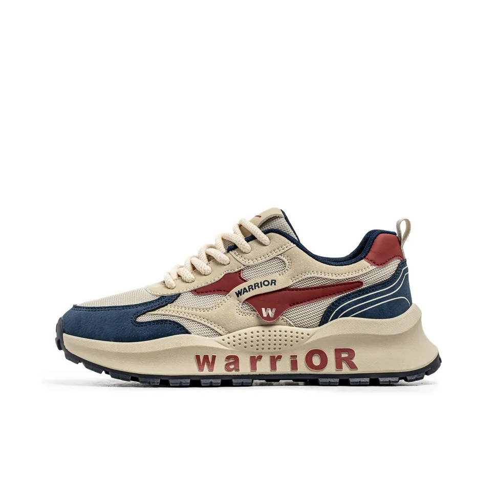 Warrior Slip-resistant Abrasion-resistant Breathable Low-top Casual Shoes Men's Beige Blue Red Warrior Противоскользящий Устойчивый к истиранию Дышащий Низкий Топ Повседневная Обувь Мужская Бежевый Синий Красный