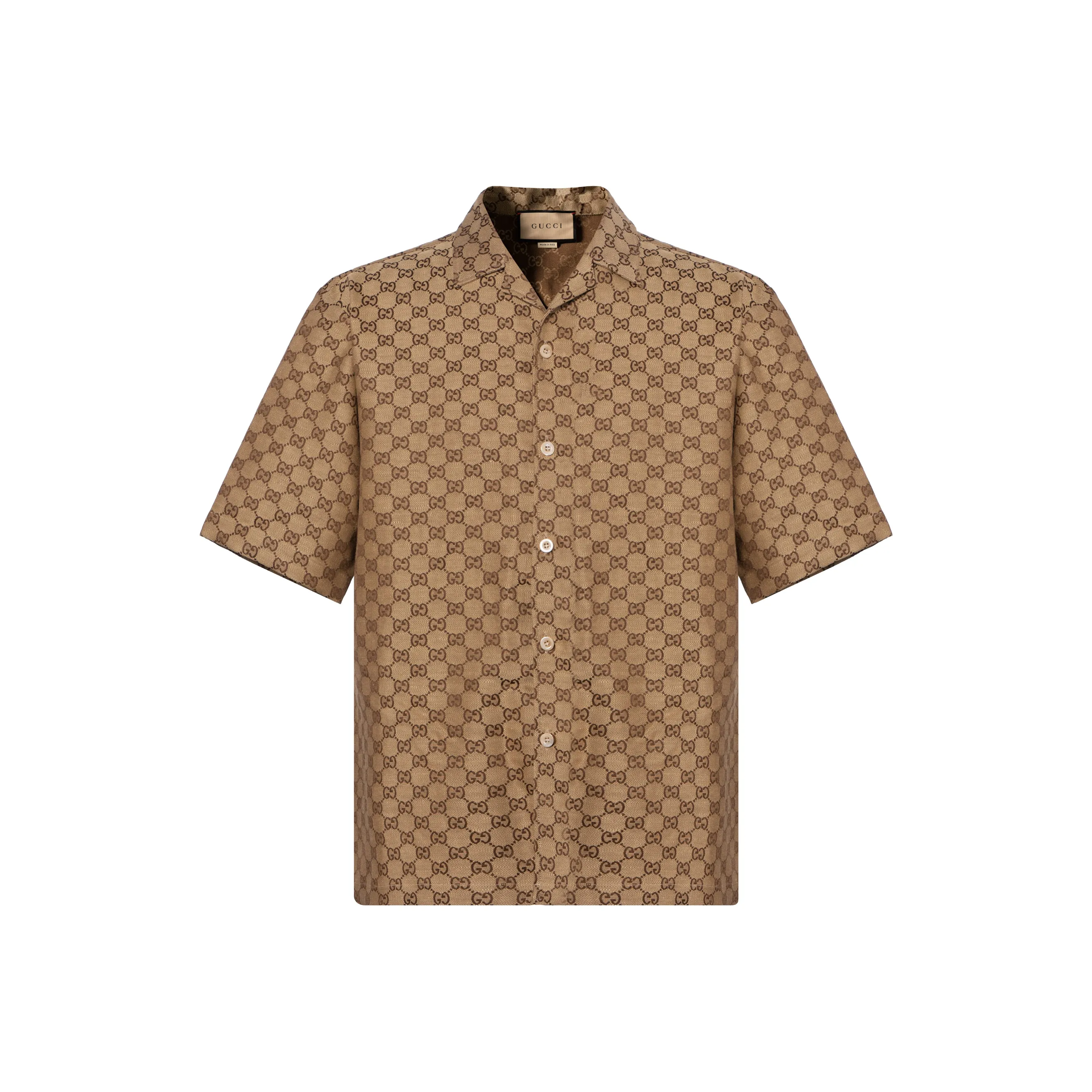 GUCCI Gg Linen Blend Canvas Shirt