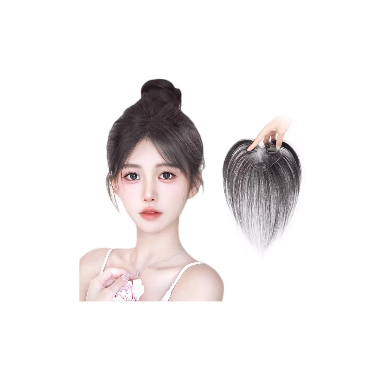 QIYEXUE Шнур для волос замена волос на лбу женский парик улучшенная версия бесшовный и естественный