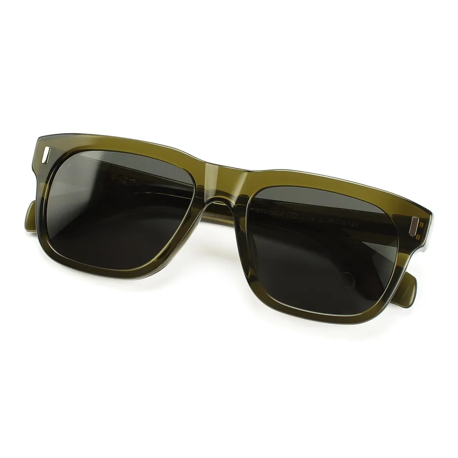 QINGZHIZUO 8,0mm Edge Пластина Квадрат Солнцезащитные очки Унисекс Серый Коричневый