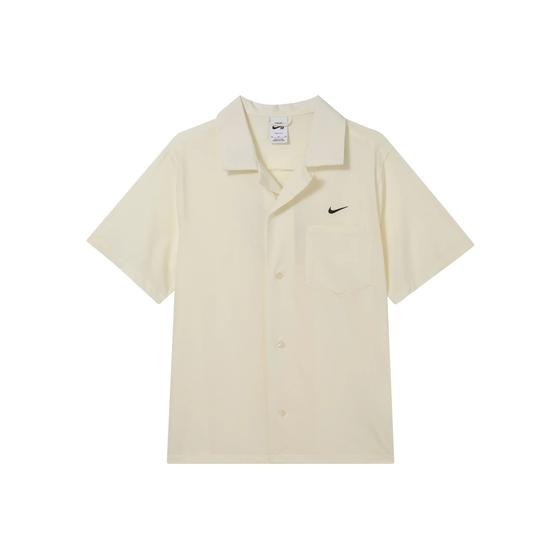 Nike SB Men's Logo Short Sleeve Bowling Shirt White