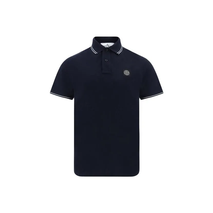 STONE ISLAND Logo Patch Short Sleeved Polo Shirt