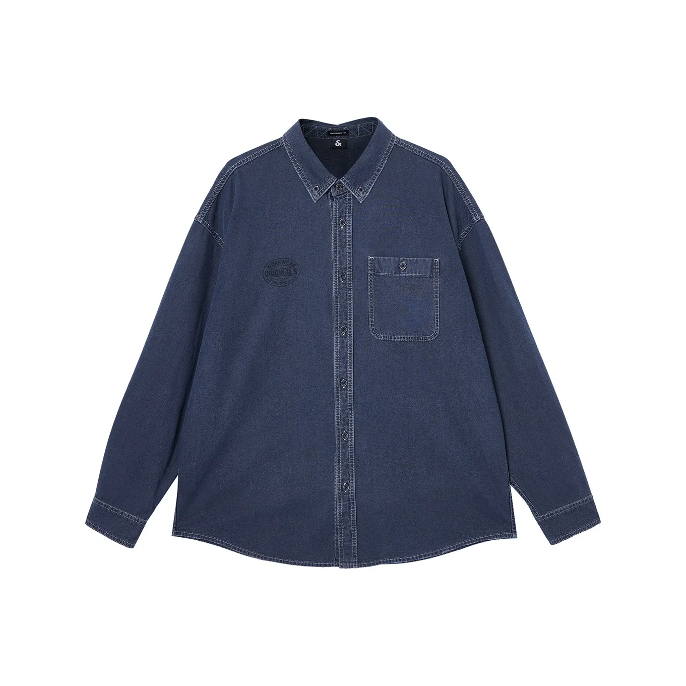 JACK&JONES A12 Темно-джинсовый синий Мужская рубашка