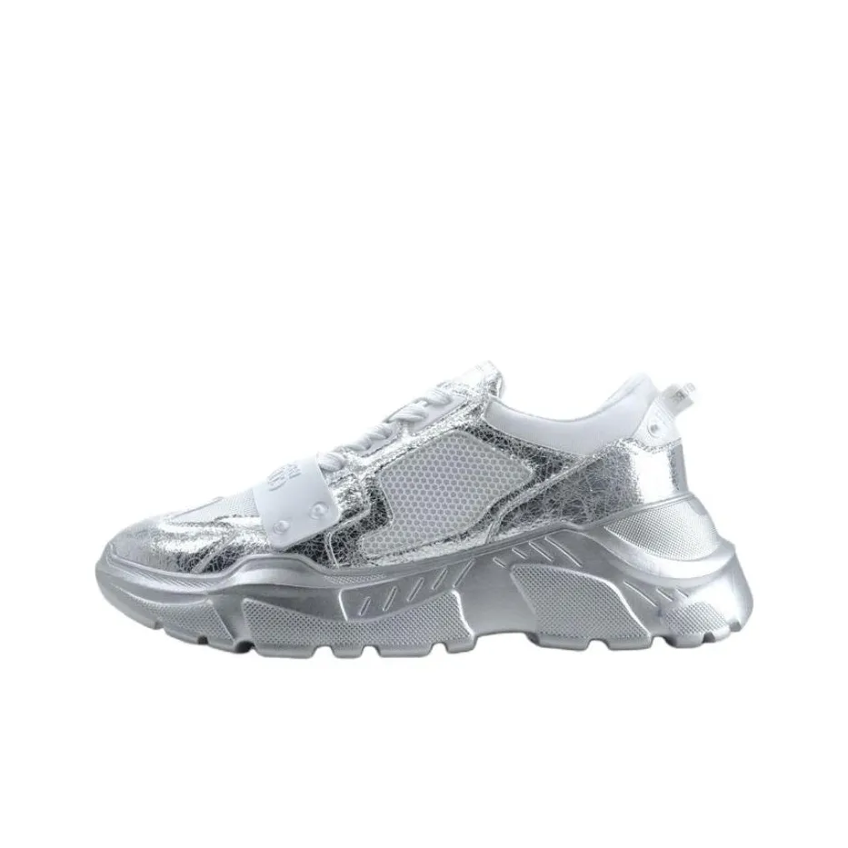 VERSACE JEANS COUTURE Низкий топ Повседневная обувь Мужской Серебряный