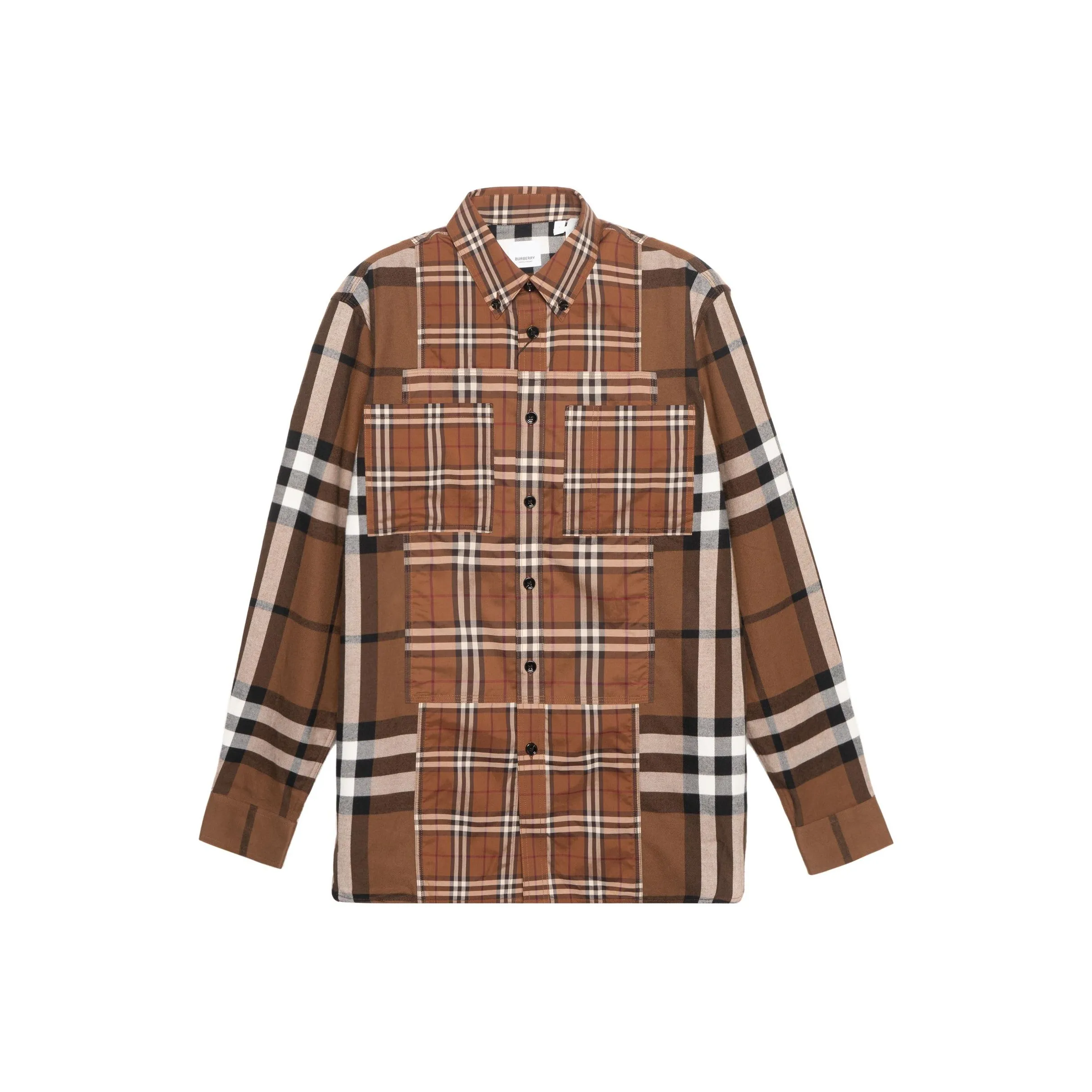 Burberry Check Woven Shirt Brown