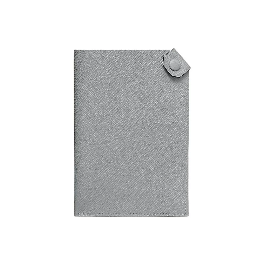 HERMES Tarmac Epsom Телячья кожа Держатель для паспорта Мужской Серый