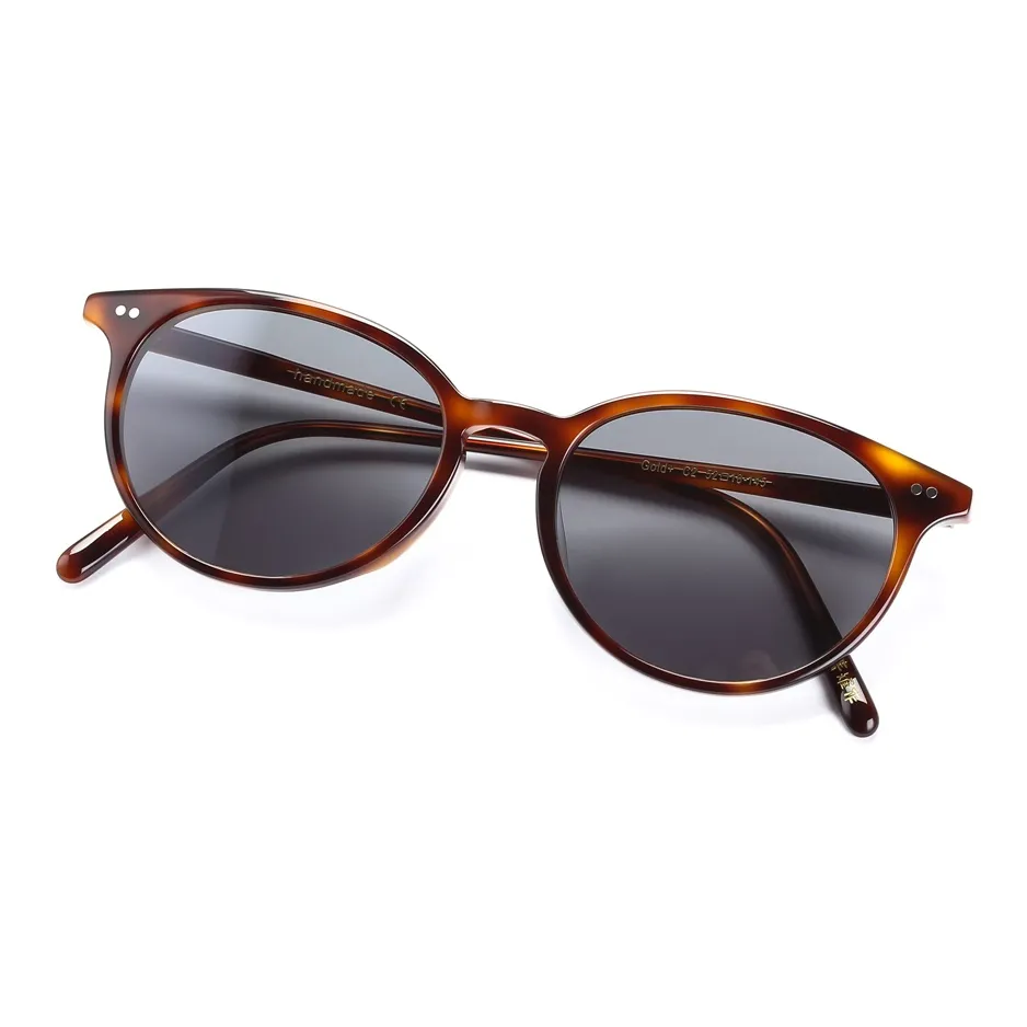 QINGZHIZUO Пластиковая оправа OVAL SUNGLASSES Унисекс Черепаховый Цвет кардамона