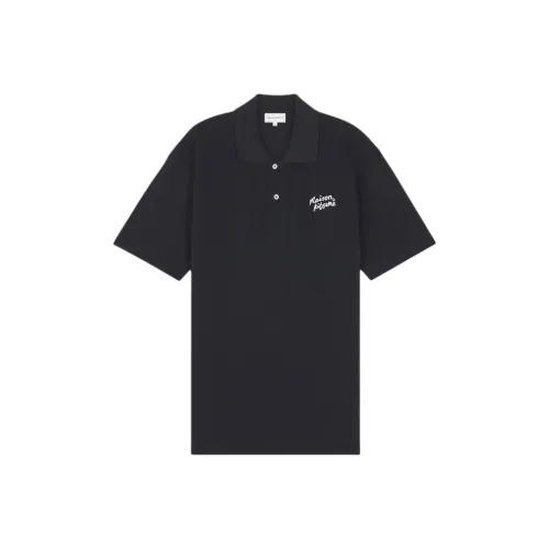 Maison Kitsune Мужское Поло Черного Цвета