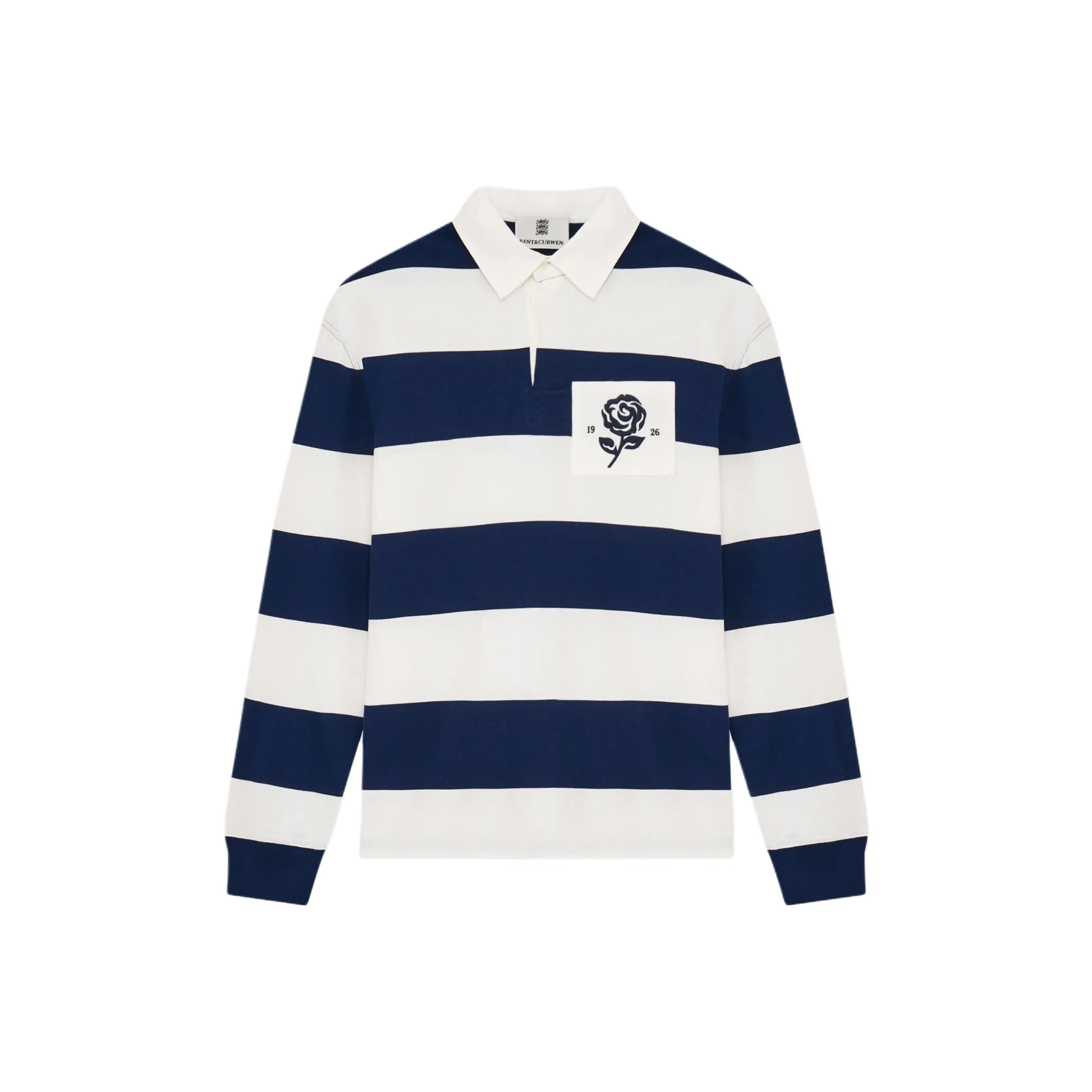 KENT&CURWEN Rose Collection Polo Shirt Men's Blue White Stripes