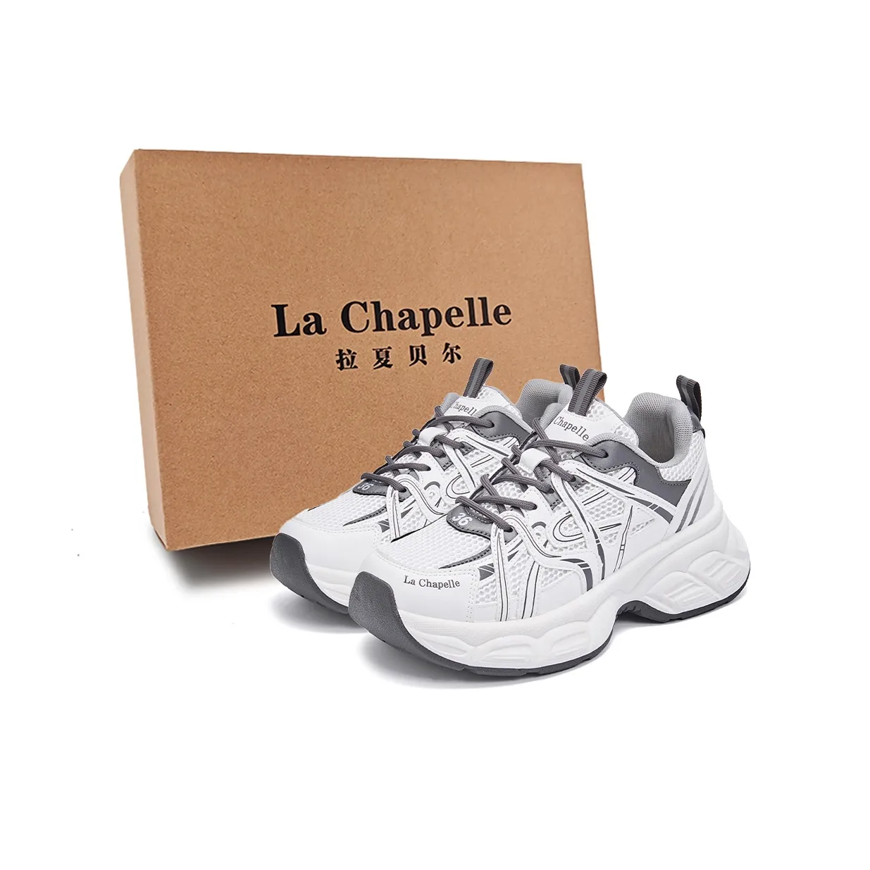 La Chapelle массивные кроссовки Low Top серо-белые женские