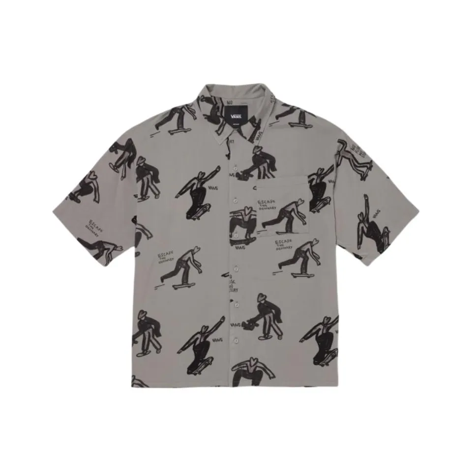 VANS x BOLIN Азиатский ARTIST Co Бренд SS24 Рубашка Мужская Серый