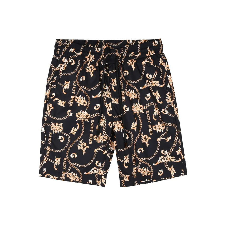 Raidy Boer 2025 Летние Повседневные Шорты Мужские Черный Цветочный