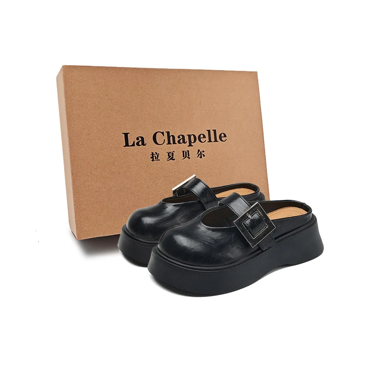 La Chapelle Slip-resistant Abrasion-resistant Домашние тапочки Женские Черные