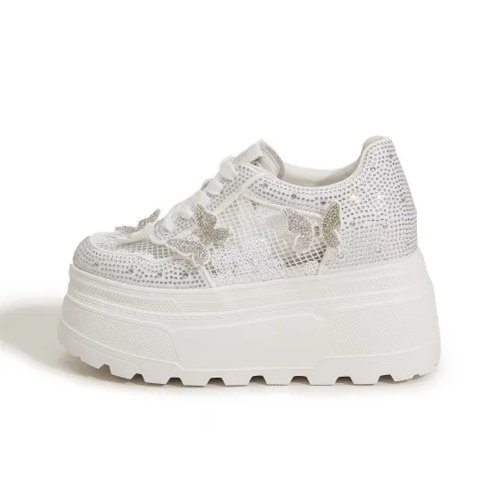 Milan Love Song Высота Увеличивающий Легкий Дышащий Низкий Топ Повседневный Женские Белый