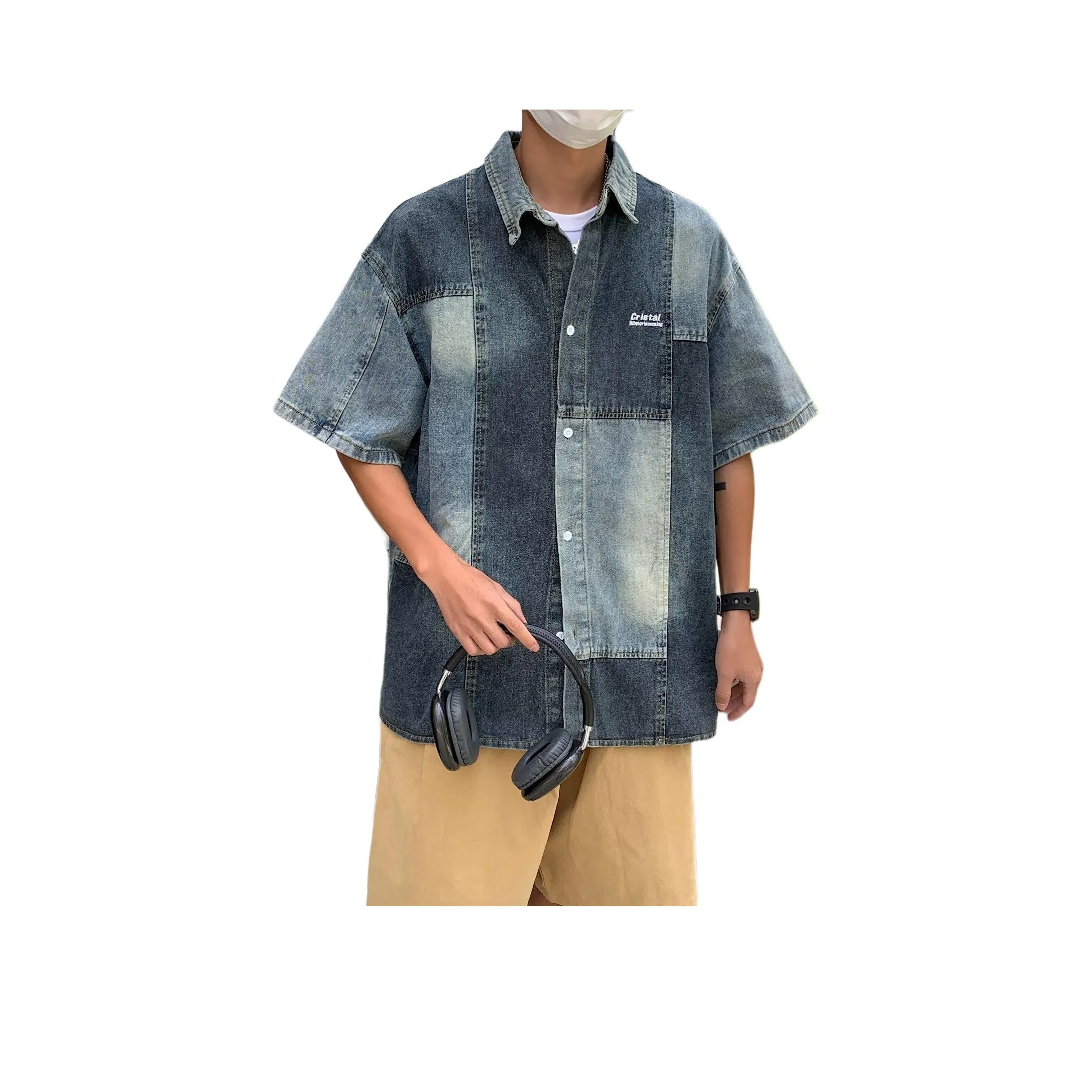 RASHOMONG Denim Jackets Unisex Blue