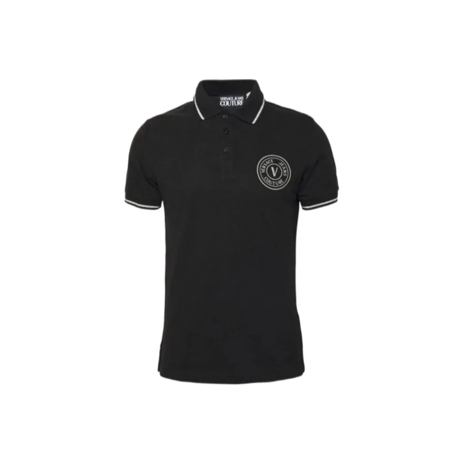 VERSACE JEANS COUTURE Men's Casual Slim Fit Polo Shirt Black