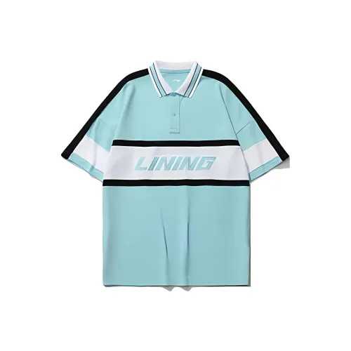 LINING Sports Fashion Collection Голубой цвет чистой воды Мужское Поло