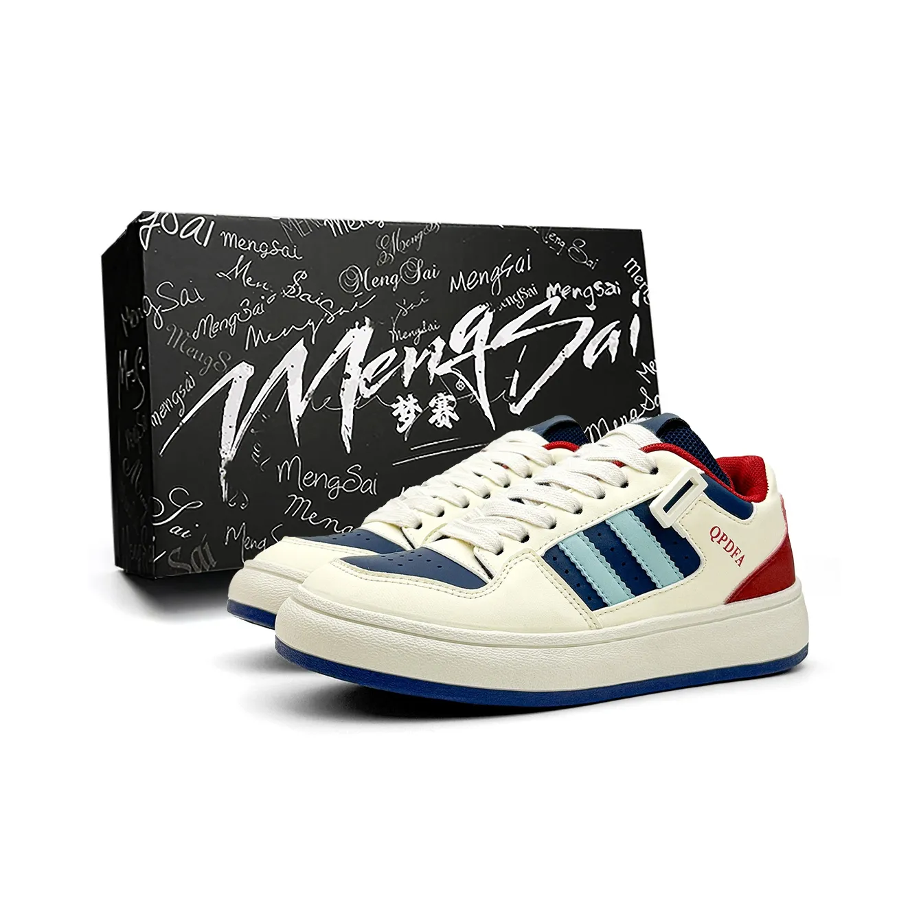 Mengsai Покрытие Устойчивое к истиранию Низкий Топ Скейтборд Кроссовки Женские Красный Синий