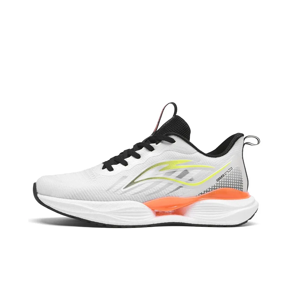 Philharmonic Cushioning, Slip Resistant, Abrasion Resistant, Breathable Low Top Casual Running Shoes Men's White Black