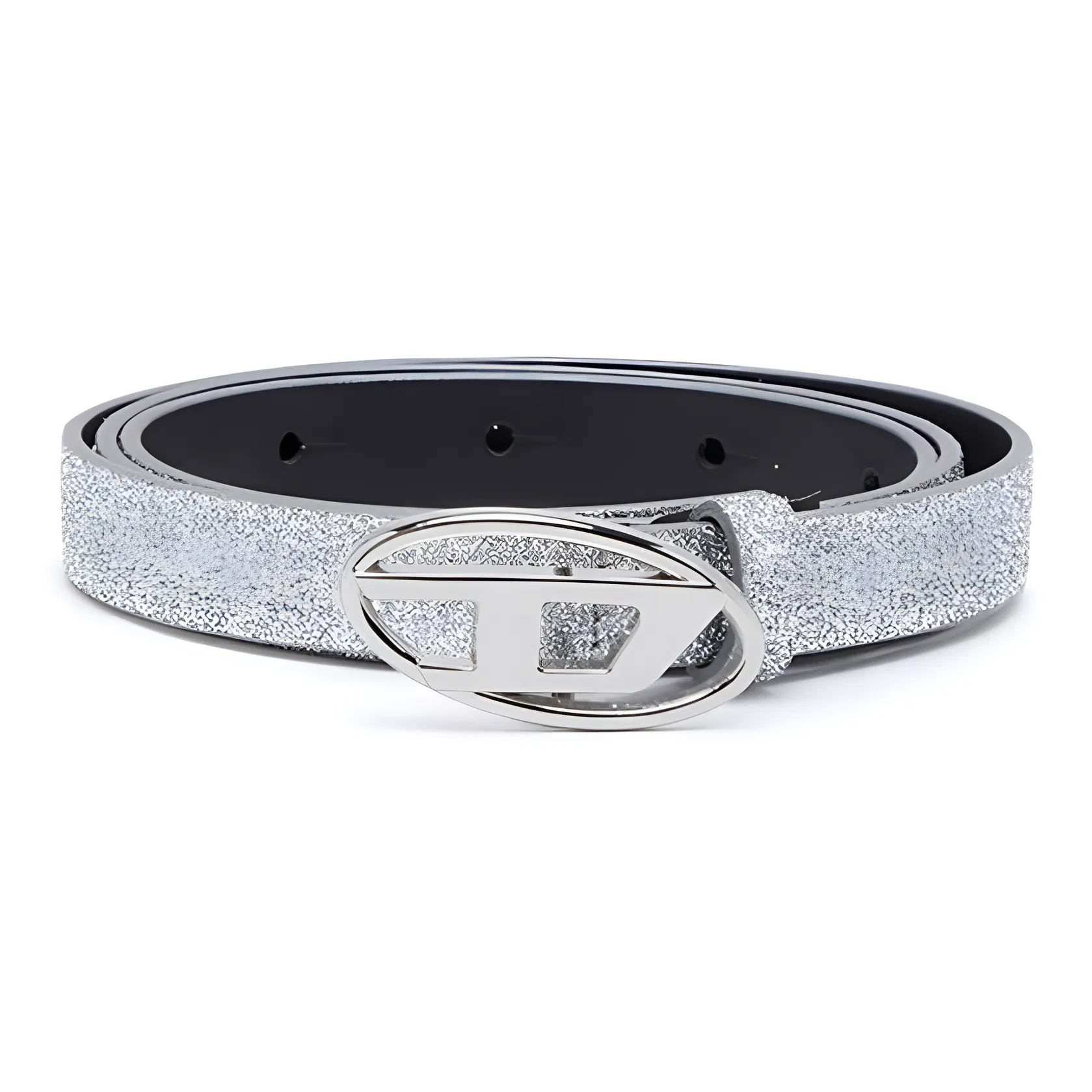 DIESEL Арамид Кожаные ремни Женские Серебряный Ширина 2CM