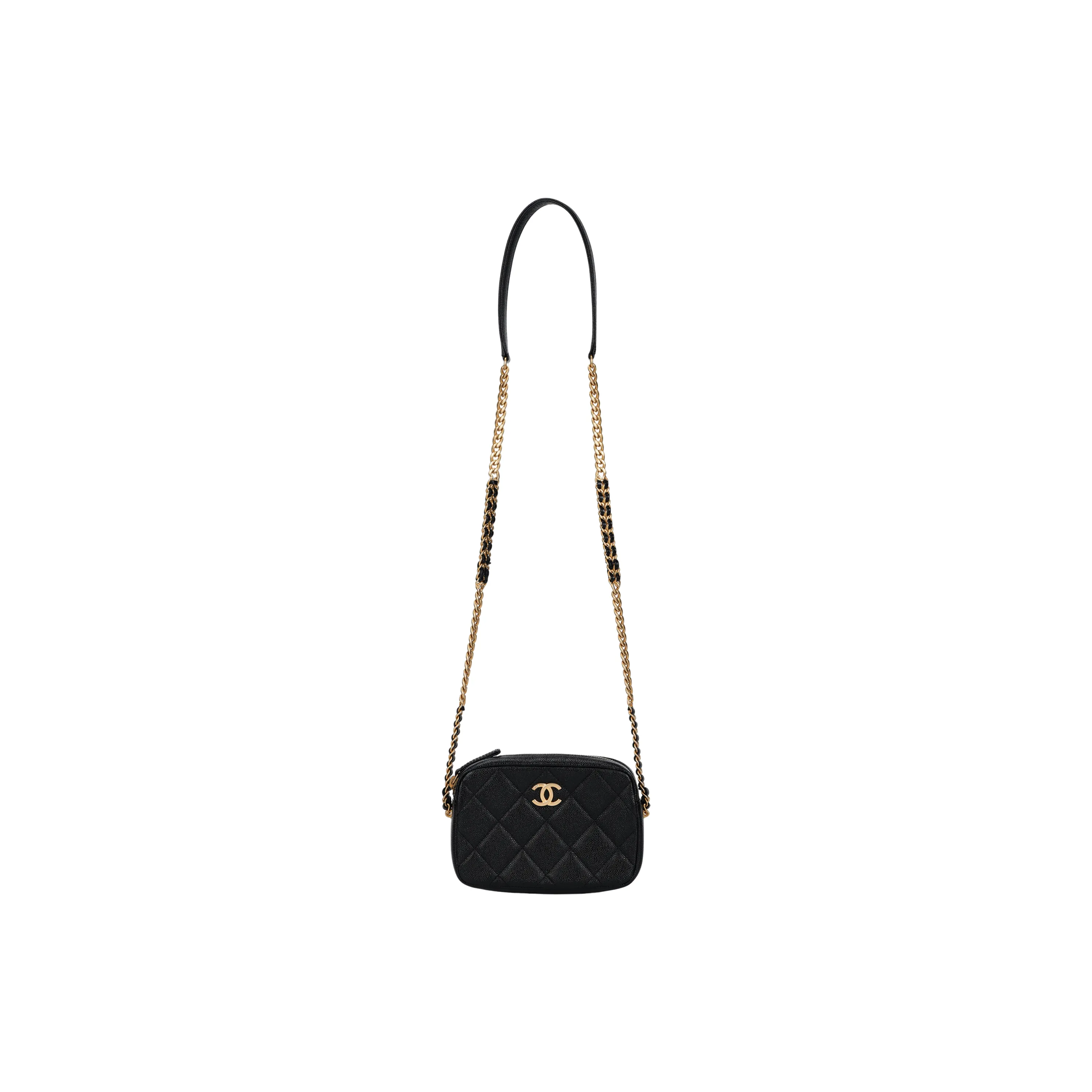 CHANEL Caviar Cow Leather Camera Bag, Shoulder Bag, Crossbody Bag Women's Black