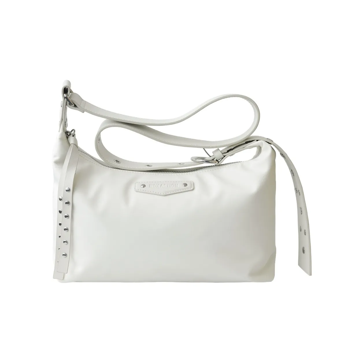 NOX ACTION Нейлон с коровьей кожей Сумка через плечо Стандартная Женская Слоновой кости Белый Премиум Черный