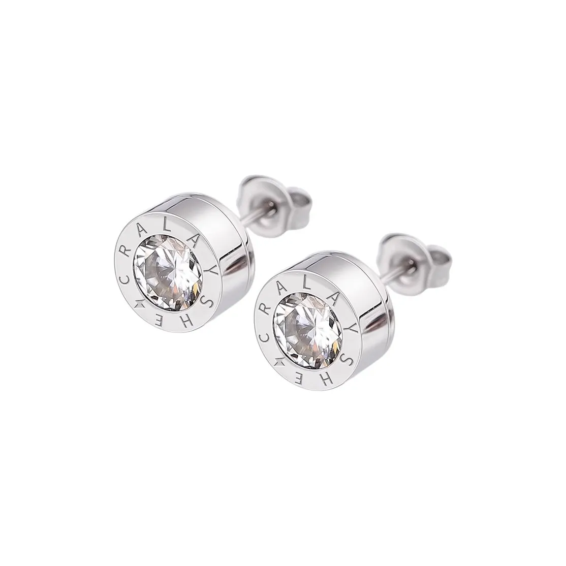 B Z Титановые и стальные серьги-гвоздики унисекс серебристо-черные