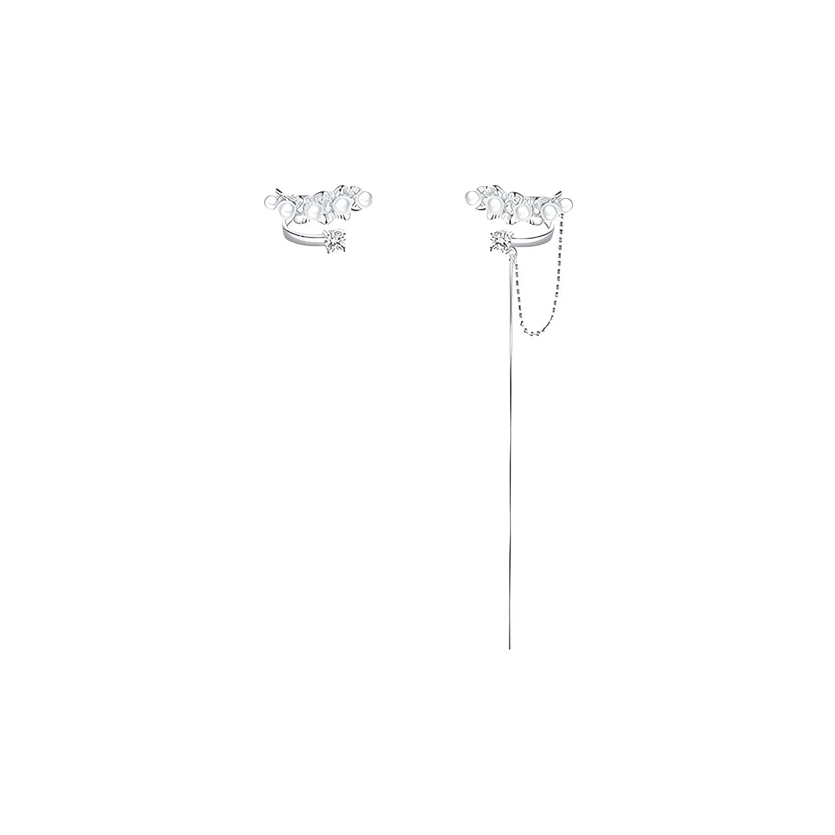 PIARA Искусственная жемчужина Нижняя заколка Серьги On Женские