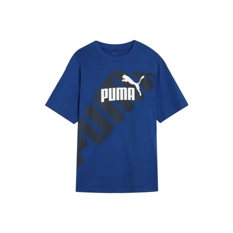 PUMA POWER Graphic T Рубашка Мужская Глазурь Синяя