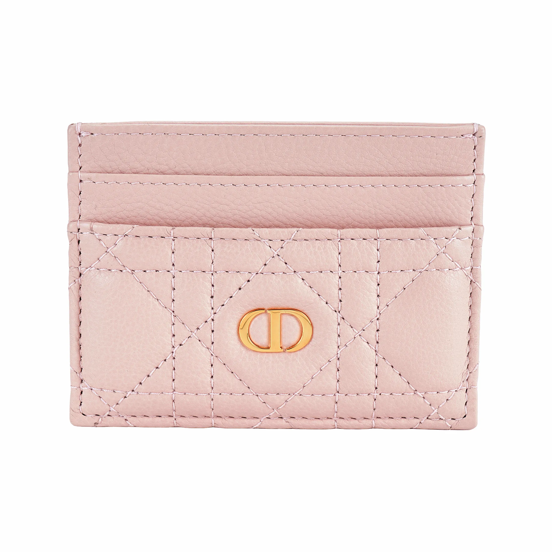 DIOR Caro Soft Cow Leather Card Holder Card Holder Women's Rouge Pink