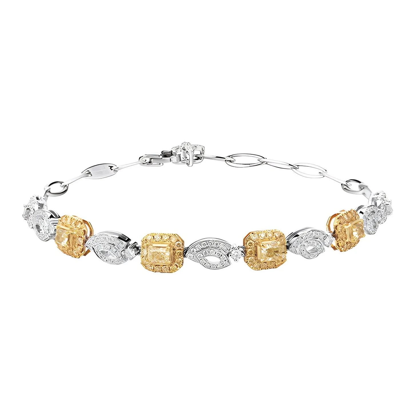 MOZART 18K Gold Diamond Colorful Gem Bracelets Women's