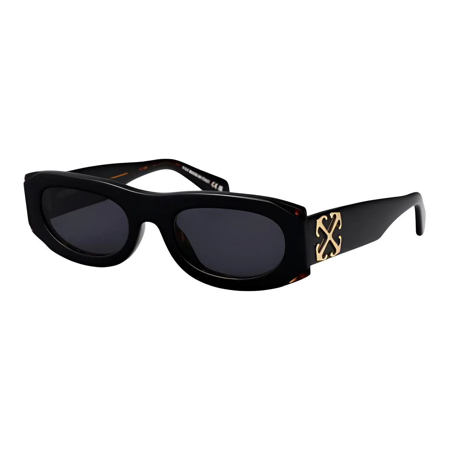 OFF WHITE Acetate Oval Sunglasses Unisex Black