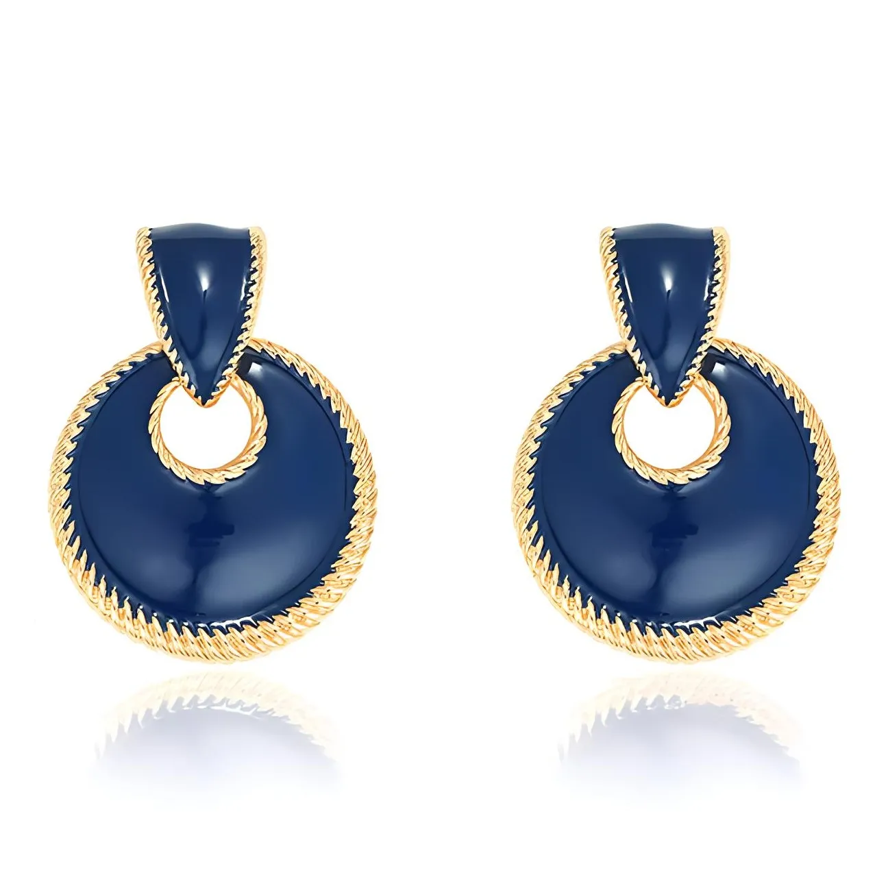 Exhibition Медный Эмаль Цвет Глазурь Серебряная игла Серьги Женские