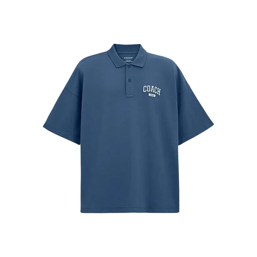 COACH SS24 Polo Shirt Men's Marine Blue