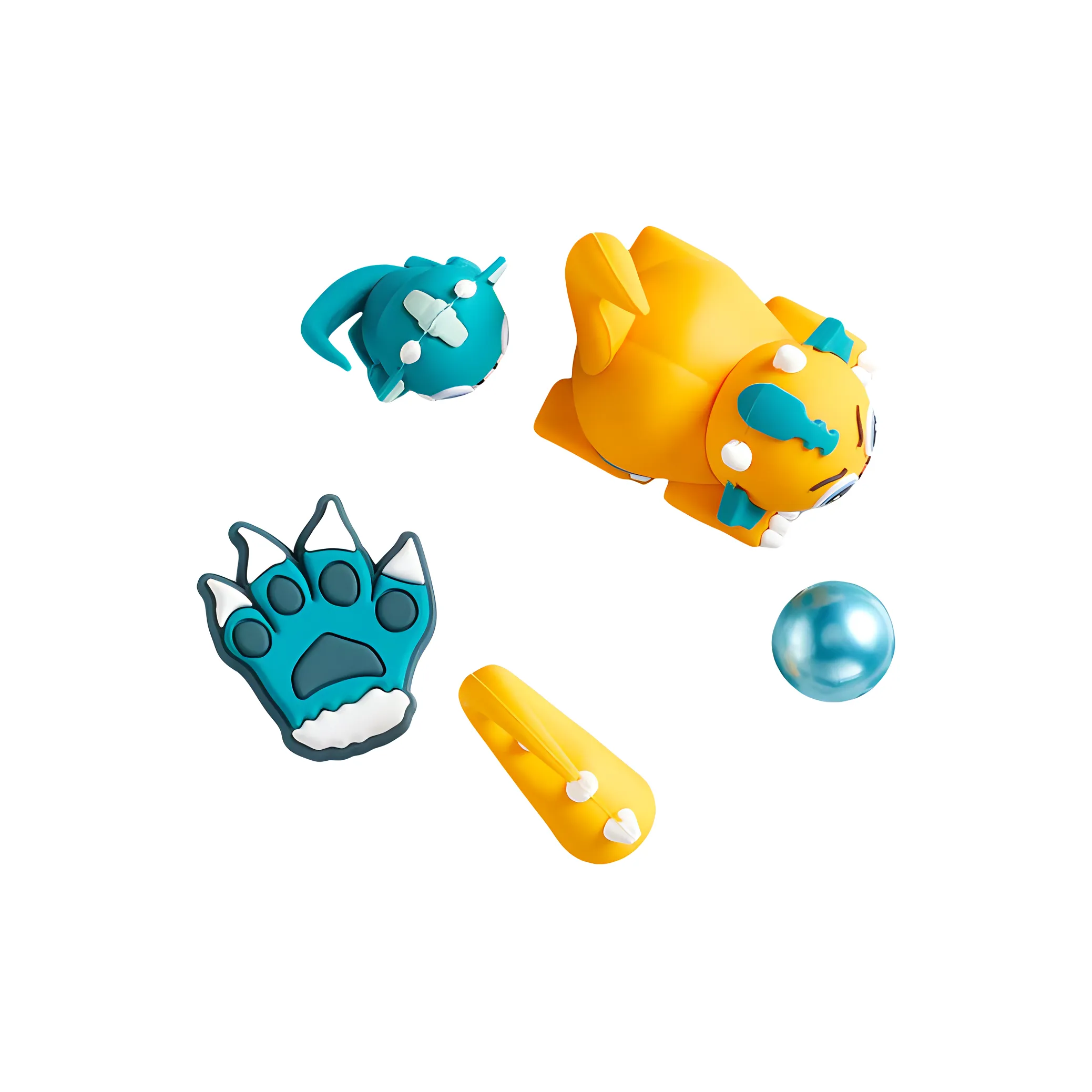 Crocs ПВХ ABS Аксессуары для обуви Унисекс Синий Желтый