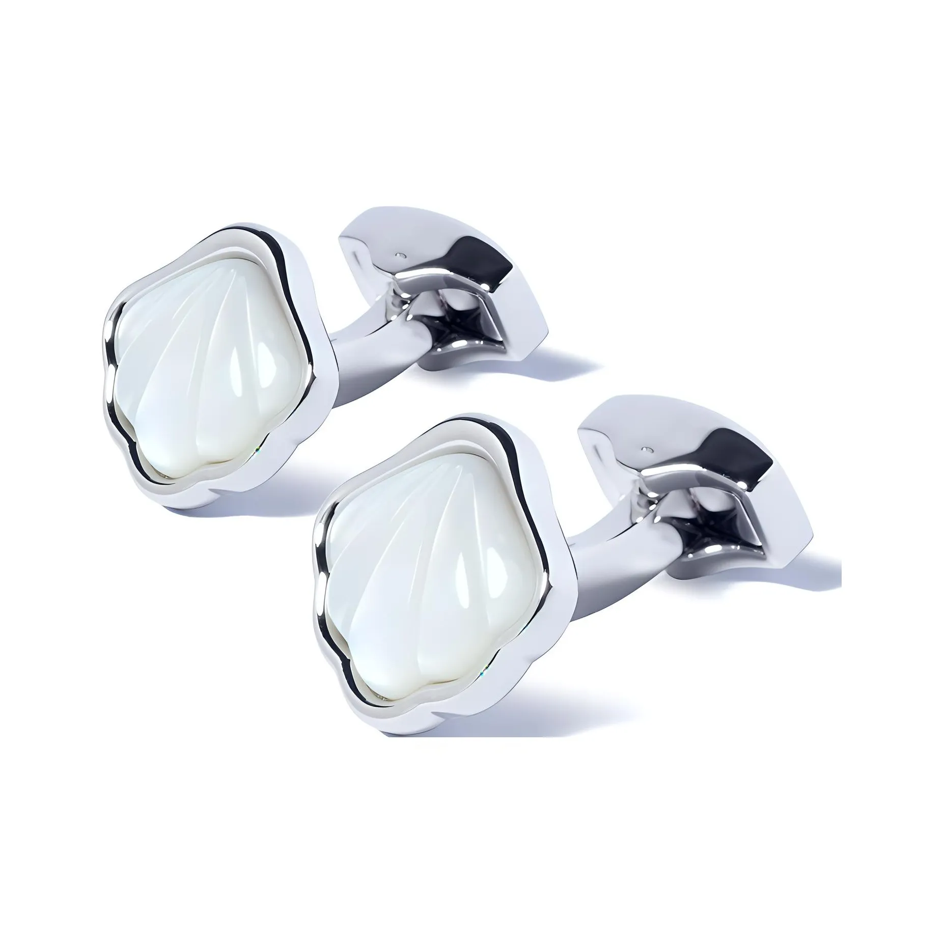 WILLIAM MILTON Латунь, Мать Жемчужная, Запонки, Жемчужно-белый, Мужской